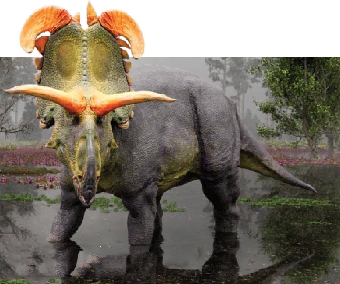 Рогатый динозавр, словно сошедший с мифов о северных богах